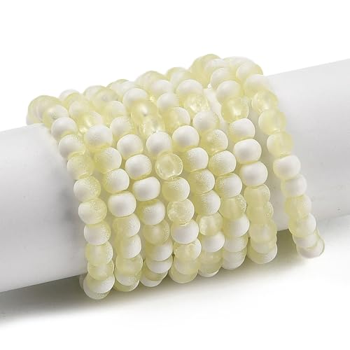 KISSITTY Glasperlen, matt, Farbverlauf, mattiert, Kristall, 8 mm, rund, helles Goldrutengelb, mittig gebohrt, lose Bastelperlen für Schmuckherstellung, Ohrringe, Armbänder, Halsketten, Bastelarbeiten KISSITTY Glasperlen, matt, Farbverlauf, mattiert, Kristall, 8 mm, rund, helles Goldrutengelb, mittig gebohrt, lose Bastelperlen für Schmuckherstellung, Ohrringe, Armbänder, Halsketten, Bastelarbeiten von KISSITTY