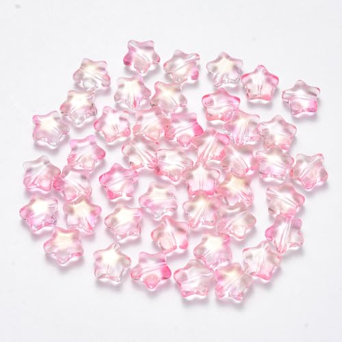 KISSITTY Glasperlen in Sternform, Farbverlauf, Rosa, Kristallperlen, mittig gebohrt, lose Bastelperlen, 8 mm, für Schmuckherstellung, Ohrringe, Armbänder, Halsketten, Bastelarbeiten, 100 Stück KISSITTY Glasperlen in Sternform, Farbverlauf, Rosa, Kristallperlen, mittig gebohrt, lose Bastelperlen, 8 mm, für Schmuckherstellung, Ohrringe, Armbänder, Halsketten, Bastelarbeiten, 100 Stück von KISSITTY