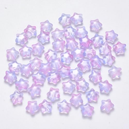 KISSITTY Glasperlen in Sternform, Farbverlauf, bunt, transparent, zweifarbig, mittig gebohrt, lose Bastelperlen, 8 mm, für Schmuckherstellung, Ohrringe, Armbänder, Halsketten, Bastelarbeiten, 100 KISSITTY Glasperlen in Sternform, Farbverlauf, bunt, transparent, zweifarbig, mittig gebohrt, lose Bastelperlen, 8 mm, für Schmuckherstellung, Ohrringe, Armbänder, Halsketten, Bastelarbeiten, 100 von KISSITTY