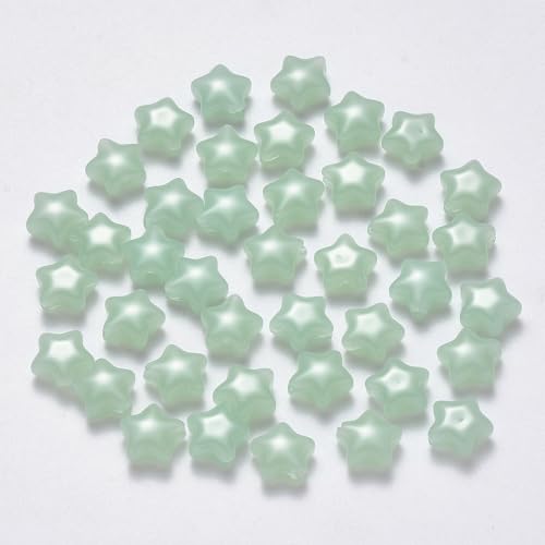 KISSITTY Glasperlen in Sternform, hellgrün, mit Bohrung, lose Bastelperlen, 8 mm, für Schmuckherstellung, Ohrringe, Armbänder, Halsketten, Bastelarbeiten, 100 Stück KISSITTY Glasperlen in Sternform, hellgrün, mit Bohrung, lose Bastelperlen, 8 mm, für Schmuckherstellung, Ohrringe, Armbänder, Halsketten, Bastelarbeiten, 100 Stück von KISSITTY