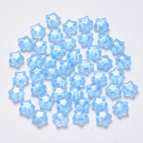 KISSITTY Glasperlen in Sternform, hellhimmelblau, Kristallperlen, mittig gebohrt, lose Bastelperlen, 8 mm, für Schmuckherstellung, Ohrringe, Armbänder, Halsketten, Bastelarbeiten, 100 Stück KISSITTY Glasperlen in Sternform, hellhimmelblau, Kristallperlen, mittig gebohrt, lose Bastelperlen, 8 mm, für Schmuckherstellung, Ohrringe, Armbänder, Halsketten, Bastelarbeiten, 100 Stück von KISSITTY