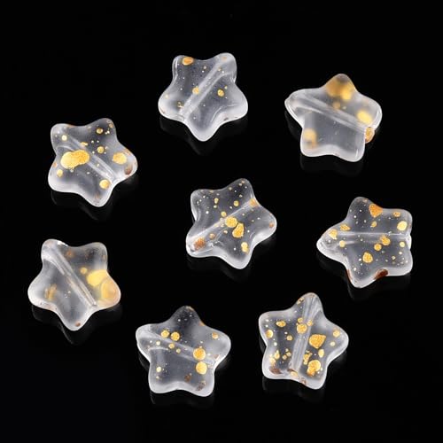 KISSITTY Glasperlen in Sternform, mattiert, klar, mittig gebohrt, lose Bastelperlen, 8 mm, für Schmuckherstellung, Ohrringe, Armbänder, Halsketten, Bastelarbeiten, 100 Stück KISSITTY Glasperlen in Sternform, mattiert, klar, mittig gebohrt, lose Bastelperlen, 8 mm, für Schmuckherstellung, Ohrringe, Armbänder, Halsketten, Bastelarbeiten, 100 Stück von KISSITTY