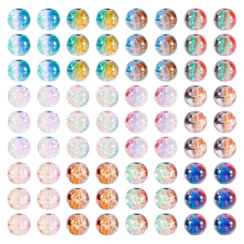 KISSITTY Glasperlen mit Farbverlauf, 8 mm, 300 Stück, rund, 12 Farben, mittig gebohrt, lose Abstandshalter, Perlen für Bastelarbeiten, Dekorationen, Halsketten, Ohrringe, Schlüsselanhänger KISSITTY Glasperlen mit Farbverlauf, 8 mm, 300 Stück, rund, 12 Farben, mittig gebohrt, lose Abstandshalter, Perlen für Bastelarbeiten, Dekorationen, Halsketten, Ohrringe, Schlüsselanhänger von KISSITTY