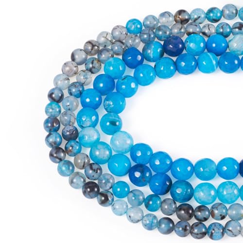 KISSITTY Natürliche Drachenvener-Achat-Perlen, 6 mm, 8 mm, runde Form, gefärbter Edelstein, Kristall, lose Abstandshalter, Perlen für Schmuck, Armbänder, Halsketten, Ohrringe, Bastelarbeiten von KISSITTY