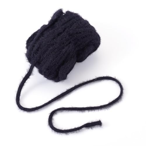 KISSITTY Premier Big Twist Garne zum Häkeln, 1/4 Zoll Plüschgarn zum Häkeln, Kleidung, Weben, Basteln, Nähen, Schleifenherstellung, Schwarz, 20 Meter von KISSITTY