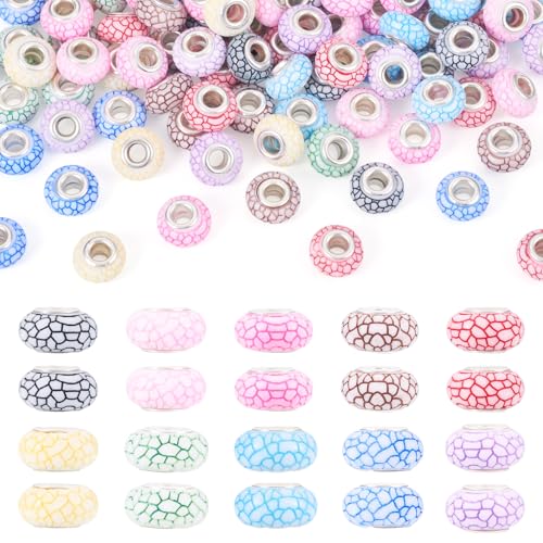 KISSITTY Rondelle, europäische Perlen mit großem Loch, bunte Strass, Bastelperlen, undurchsichtig, Kunstharz, Kristall, Lampwork-Abstandshalter für Armbänder, Charms, Halsketten, Schmuckherstellung KISSITTY Rondelle, europäische Perlen mit großem Loch, bunte Strass, Bastelperlen, undurchsichtig, Kunstharz, Kristall, Lampwork-Abstandshalter für Armbänder, Charms, Halsketten, Schmuckherstellung von KISSITTY