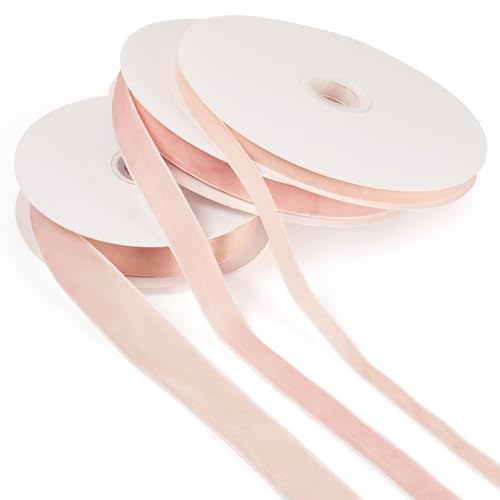 KISSITTY Samtband, 45,7 m, Rosa, einseitig, verschiedene Größen, dekorative Bastel-Stoffbänder für Valentinstag, Blumensträuße, Girlanden, Hochzeit, Geschenkverpackung, Haare, Heimdekoration KISSITTY Samtband, 45,7 m, Rosa, einseitig, verschiedene Größen, dekorative Bastel-Stoffbänder für Valentinstag, Blumensträuße, Girlanden, Hochzeit, Geschenkverpackung, Haare, Heimdekoration von KISSITTY