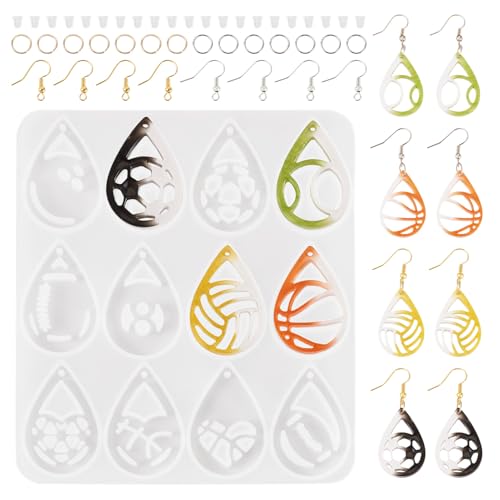 KISSITTY Sportmotive, Ohrring-Anhänger-Formen, Tropfenform, Silikonharz, Gießformen für Frauen, DIY-Ohrringe, Halsketten, Armbänder, Schmuckdekoration KISSITTY Sportmotive, Ohrring-Anhänger-Formen, Tropfenform, Silikonharz, Gießformen für Frauen, DIY-Ohrringe, Halsketten, Armbänder, Schmuckdekoration von KISSITTY