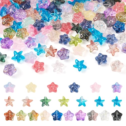 KISSITTY Sternperlen mit Farbverlauf, Glaskristall, Seestern, bunt, lose Abstandshalter für Schmuckherstellung, Ohrringe, Armbänder, Halsketten, DIY, Sommer, Ozean, Handwerk, 110 Stück KISSITTY Sternperlen mit Farbverlauf, Glaskristall, Seestern, bunt, lose Abstandshalter für Schmuckherstellung, Ohrringe, Armbänder, Halsketten, DIY, Sommer, Ozean, Handwerk, 110 Stück von KISSITTY