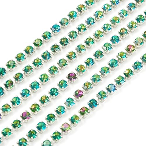 KISSITTY Strass-Ketten, 4,5 m, Farbverlauf, grün, Kristallglas-Besatz, Tassenketten, Verzierungen für selbstgemachten Schmuck, Hochzeit, Party, Kleidung, Haardekoration, Basteln, Ornamente KISSITTY Strass-Ketten, 4,5 m, Farbverlauf, grün, Kristallglas-Besatz, Tassenketten, Verzierungen für selbstgemachten Schmuck, Hochzeit, Party, Kleidung, Haardekoration, Basteln, Ornamente von KISSITTY