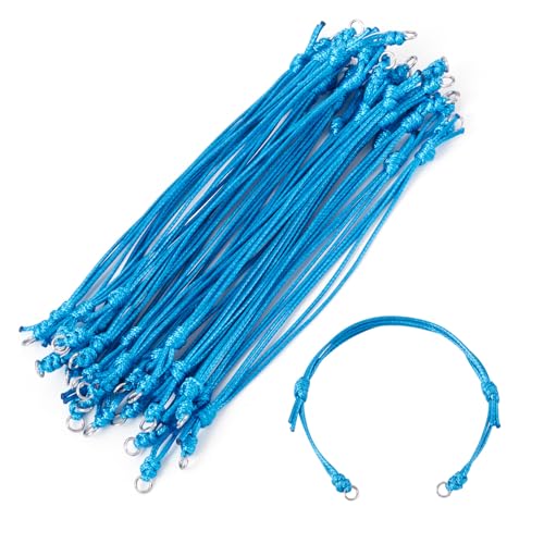 KISSITTY Verstellbare Armbandschnüre für Verbindungsanhänger, gewachste Polyester-Fadenschnur, blaugrün, halbfertiges Armband für Freundschaftsarmbänder, Schmuckherstellung, 20 Stück KISSITTY Verstellbare Armbandschnüre für Verbindungsanhänger, gewachste Polyester-Fadenschnur, blaugrün, halbfertiges Armband für Freundschaftsarmbänder, Schmuckherstellung, 20 Stück von KISSITTY