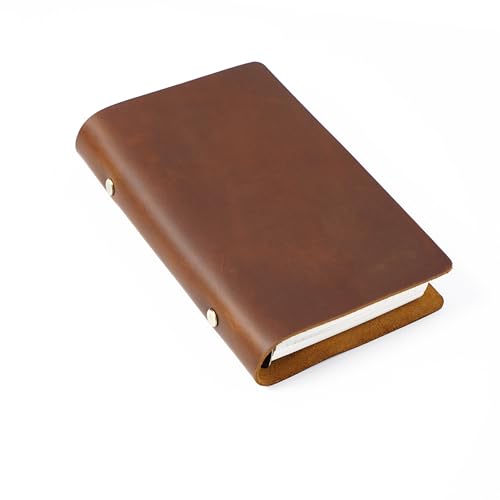 KISSKI·H Olvido A7 Binder Tagebuch Ordner, 6 Ringe Nachfüllbares Taschen Notizbuch, Echtes Leder Kleines Reisetagebuch, 14,5 x 10,2 cm, Geschenke für Damen/Herren, Vintage Lederplaner, Braun KISSKI·H Olvido A7 Binder Tagebuch Ordner, 6 Ringe Nachfüllbares Taschen Notizbuch, Echtes Leder Kleines Reisetagebuch, 14,5 x 10,2 cm, Geschenke für Damen/Herren, Vintage Lederplaner, Braun von KISSKI·H Olvido