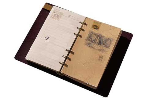 KISSKI·H Olvido A6 Nachfüllbares Leder-Tagebuch, Schreib-Notizbuch, Vintage-Planer, Binder-Notizbuch mit Wickelband, 6-Ringbuch, Reisetagebuch, Notizbuch, Geschenk für Damen/Herren, Dunkelbraun KISSKI·H Olvido A6 Nachfüllbares Leder-Tagebuch, Schreib-Notizbuch, Vintage-Planer, Binder-Notizbuch mit Wickelband, 6-Ringbuch, Reisetagebuch, Notizbuch, Geschenk für Damen/Herren, Dunkelbraun von KISSKI·H Olvido