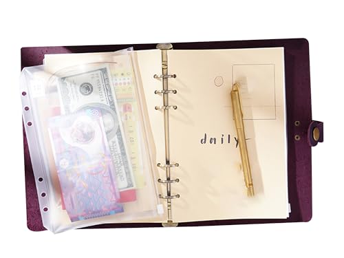 KISSKI·H Olvido Reise-Notizbuch aus Leder, A6, nachfüllbar, liniert, 6-Ringbuch, Notizblock, Organizer, Vintage-Tagebuch für Schriftsteller/Business, persönliches/geschäftliches Geschenk, Lila von KISSKI·H Olvido