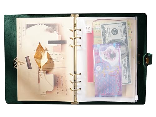 KISSKI·H Olvido Reisetagebuch aus Leder, A5, 6-Ringbuch, Schreiben mit 80 Blatt, liniertes Papier, nachfüllbarer Planer, Organizer für Damen/Herren, Geschenk für Business, persönliches Tagebuch, Grün KISSKI·H Olvido Reisetagebuch aus Leder, A5, 6-Ringbuch, Schreiben mit 80 Blatt, liniertes Papier, nachfüllbarer Planer, Organizer für Damen/Herren, Geschenk für Business, persönliches Tagebuch, Grün von KISSKI·H Olvido
