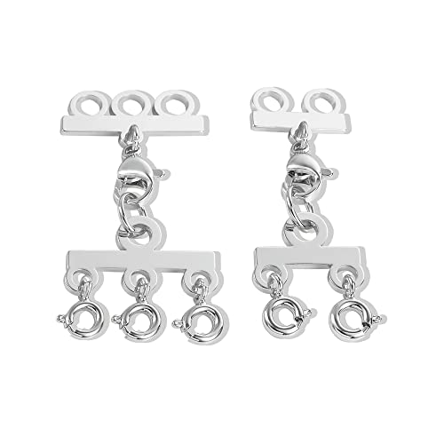 2 Stück Ketten Layering Verschluss - 2,3 Stränge Geschichtete Armbänder Halskettenverbinder, Mehrsträngige Schmuck Kette Verschluss, DIY Mehrere Stränge Halskettenverschlüsse Stapelbare 2 Stück Ketten Layering Verschluss - 2,3 Stränge Geschichtete Armbänder Halskettenverbinder, Mehrsträngige Schmuck Kette Verschluss, DIY Mehrere Stränge Halskettenverschlüsse Stapelbare von KISSPAT