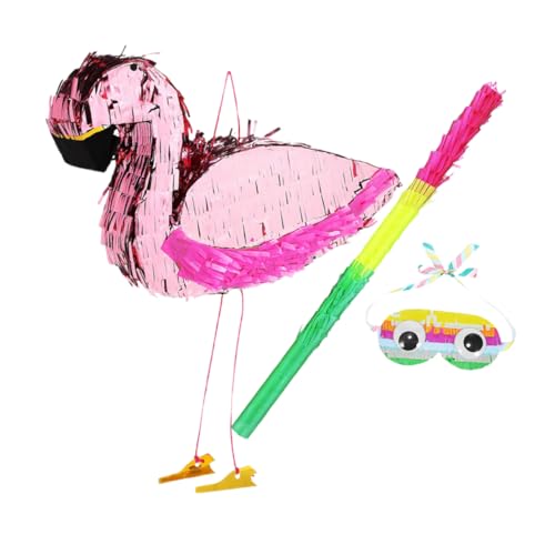 KITANDOVE 1 Satz Flamingo Pinata für Kindergeburtstag Tropische Partydekoration mit Pinata Blindfold und Stock Rosa Piñata für Unvergessliche Feierlichkeiten und Spielspaß KITANDOVE 1 Satz Flamingo Pinata für Kindergeburtstag Tropische Partydekoration mit Pinata Blindfold und Stock Rosa Piñata für Unvergessliche Feierlichkeiten und Spielspaß von KITANDOVE
