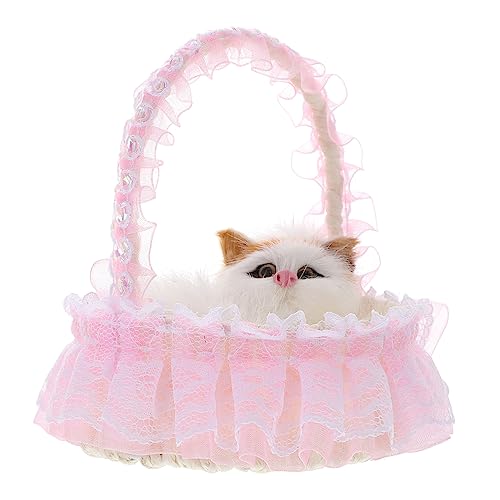 KITANDOVE Korbgriff Handheld Kleiner Korb Für Katzen Spitzen-aufbewahrungskorb Für Hochzeitsblumen KITANDOVE Korbgriff Handheld Kleiner Korb Für Katzen Spitzen-aufbewahrungskorb Für Hochzeitsblumen von KITANDOVE