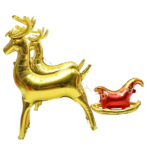 KITANDOVE 1 Satz Weihnachtliches Ballonset Schlitten Aluminium Folienballons für Festliche und Kindergeburtstage Sicheres Material Langlebig Innen und Außendekoration KITANDOVE 1 Satz Weihnachtliches Ballonset Schlitten Aluminium Folienballons für Festliche und Kindergeburtstage Sicheres Material Langlebig Innen und Außendekoration von KITANDOVE