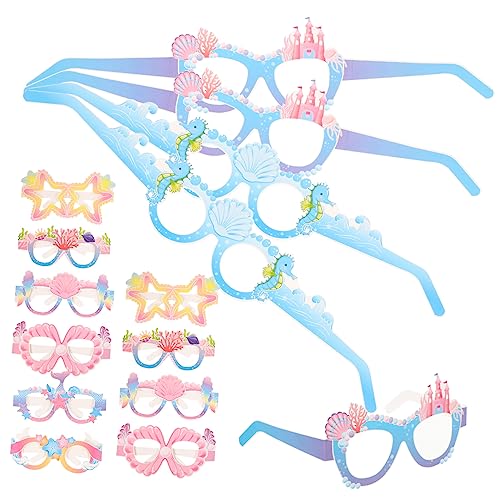 KITANDOVE 24 Stück Meerjungfrau Papierbrillen, Party 3D Brillen, Dekorative Papierbrillen, Meerjungfrauen Brillen, Thema Brillen, Meerjungfrauen Foto Requisiten, Kinder Sommer 3D Brillen, von KITANDOVE