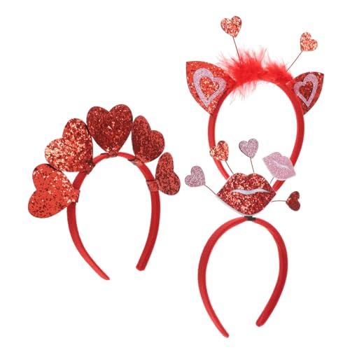 KITANDOVE Valentinstag Haarreifen Glitzer Haarreifen Mit Herzen Für Frauen Romantische Partydekorationen Haaraccessoires Für Damen Rotes Herz Lippenherz Und Federohren KITANDOVE Valentinstag Haarreifen Glitzer Haarreifen Mit Herzen Für Frauen Romantische Partydekorationen Haaraccessoires Für Damen Rotes Herz Lippenherz Und Federohren von KITANDOVE