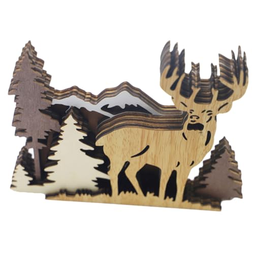 KITANDOVE Mehrschichtige Holzelchskulptur Waldtierdekor Elchdekor Für Schreibtisch Geschnitztes Holzhandwerk Klassische Tierdekoration KITANDOVE Mehrschichtige Holzelchskulptur Waldtierdekor Elchdekor Für Schreibtisch Geschnitztes Holzhandwerk Klassische Tierdekoration von KITANDOVE