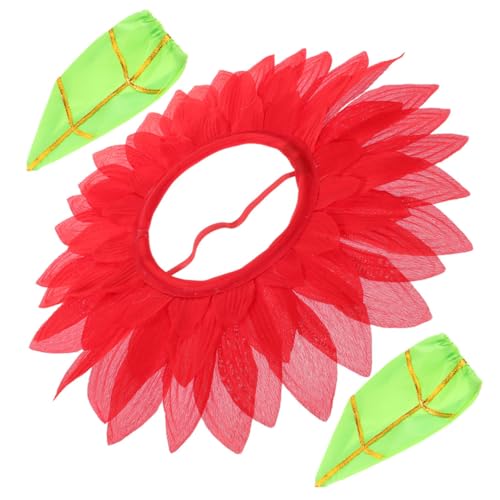 KITANDOVE Sonnenblumenkopfbedeckung Party-Blumenhut Tanzblumenhut camoing Kinder Party Kleidung Dekor Halloween-Blumenkopfbedeckung Party-Requisite die Blumen Requisiten Geschenk Halskette von KITANDOVE