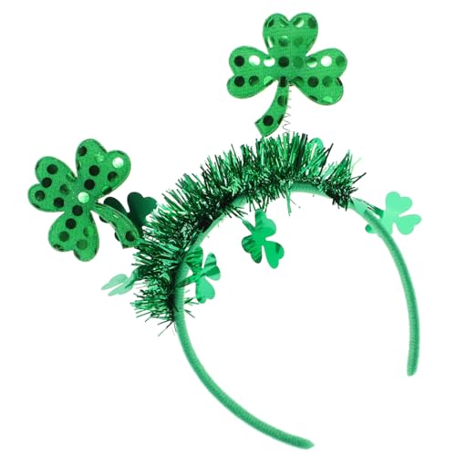 KITANDOVE Stirnband Glückskleeblatt-haarreifen Kleeblatt-stirnband Irischer Grüner Kleeblatt-kopfschmuck St. Patricks Day Urlaubshaarband Für Damen Dekor Fräulein Foto Latte-streifen von KITANDOVE