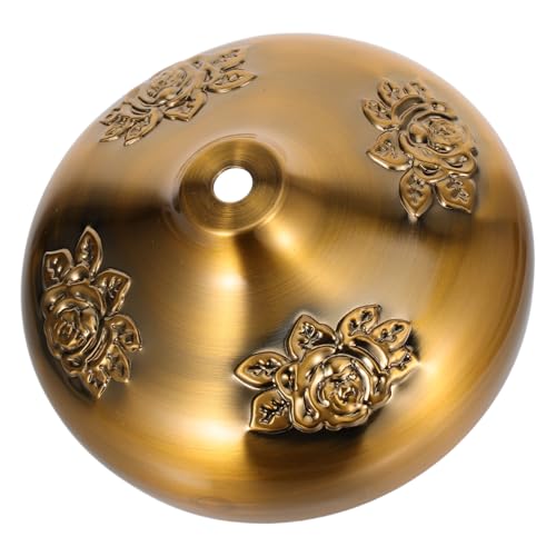 KITANDOVE Vintage Gold Lampenbasis mit Rosenmuster Stabiler Runder Lampenständer Metall für Tischlampen Schlafzimmern Wohnzimmern und Studien Eleganter Dekorativer Lampenfuß mit von KITANDOVE