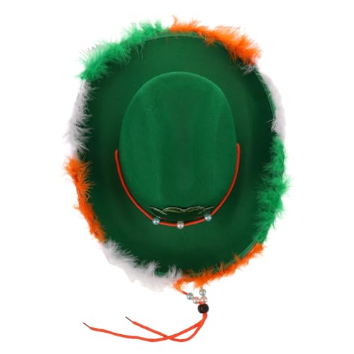 KITANDOVE irischer Hut breiter Cowgirlhut Puppenmütze fasching kopfbedeckung fasching kopfschmuck Outdoor-Dekor Mützen für Männer Hut für Festival st. Patrick's Day Partydekorationen Cosplay von KITANDOVE