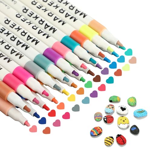 KITDAHOM 36 Farben Acrylstifte - Steine Bemalen - Marker für Steine, Glas, Holz - Wasserfeste Tinte - Zum Bemalen, DIY, Basteln, Geschenke, Dekoration (36 Farben) von KITDAHOM