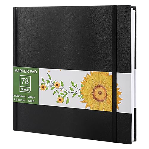 Skizzenbuch Hardcover – Sketchbook – Zeichenbuch, 21 × 21 cm, 200 g/m² dickes säurefreies Papier, 78 Blatt/156 Seiten, Quadratisch, Spezial für Alkoholmarker, Ideal für Zeichnungen und Skizzen Skizzenbuch Hardcover – Sketchbook – Zeichenbuch, 21 × 21 cm, 200 g/m² dickes säurefreies Papier, 78 Blatt/156 Seiten, Quadratisch, Spezial für Alkoholmarker, Ideal für Zeichnungen und Skizzen von KITDAHOM