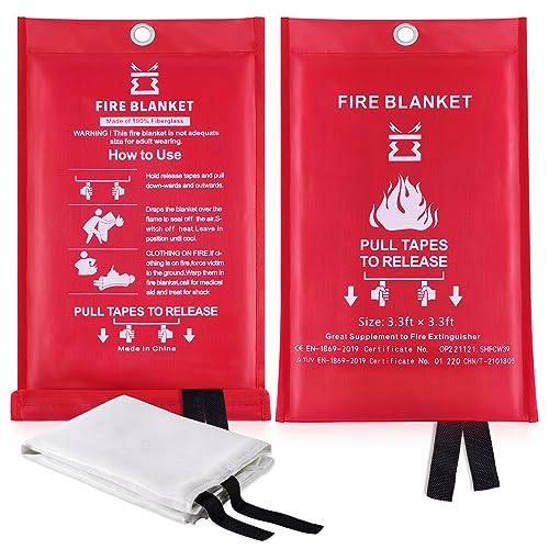 Kitosun Löschdecke Küche Feuerlöschdecke - Glasfaser Brandschutzdecke Feuerlöscher für Haushalt Fettbrände Fettbrand Büros Garagen Schweißwerkstätten Auto Einfach Effizient 1M x 1M (2Stück-Löschdecke) Kitosun Löschdecke Küche Feuerlöschdecke - Glasfaser Brandschutzdecke Feuerlöscher für Haushalt Fettbrände Fettbrand Büros Garagen Schweißwerkstätten Auto Einfach Effizient 1M x 1M (2Stück-Löschdecke) von KITOSUN