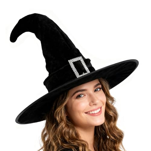 KITRDOOR Halloween-Hexenhut, 1 Stück, schwarzes Hexenkostüm, Zubehör für Halloween, Hexe, Cosplay, Party, Gastgeschenk, Urlaubsdekoration, Schwarzer Hexenhut, no KITRDOOR Halloween-Hexenhut, 1 Stück, schwarzes Hexenkostüm, Zubehör für Halloween, Hexe, Cosplay, Party, Gastgeschenk, Urlaubsdekoration, Schwarzer Hexenhut, no von KITRDOOR