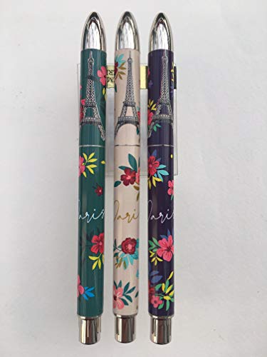 Kugelschreiber Paris Eiffelturm in Blumen, 3 Farben von KIUB