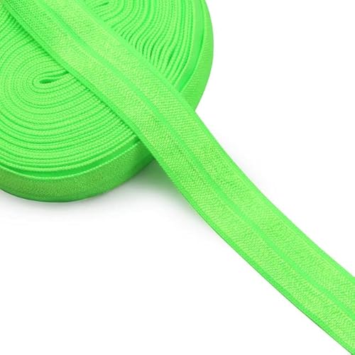 KIUSE 5yds 5/8'' (15mm) elastisches Band, Mehrfarbig, umklappbares Spandex-Glanz-elastisches Band, Nähen, Spitzenbesatz, Taillenband, Bekleidungszubehör von KIUSE