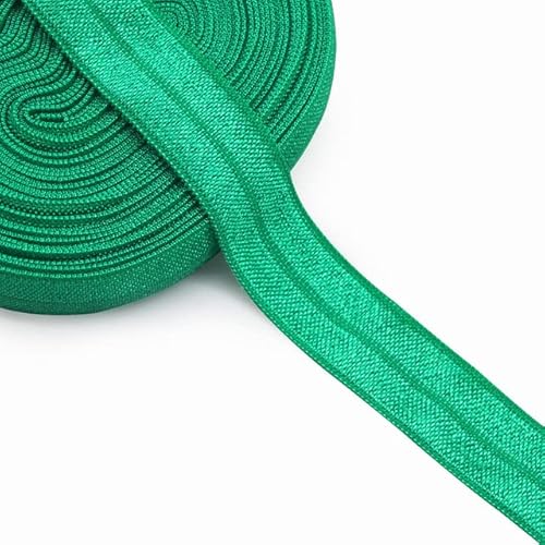 KIUSE 5yds 5/8'' (15mm) elastisches Band, Mehrfarbig, umklappbares Spandex-Glanz-elastisches Band, Nähen, Spitzenbesatz, Taillenband, Bekleidungszubehör von KIUSE