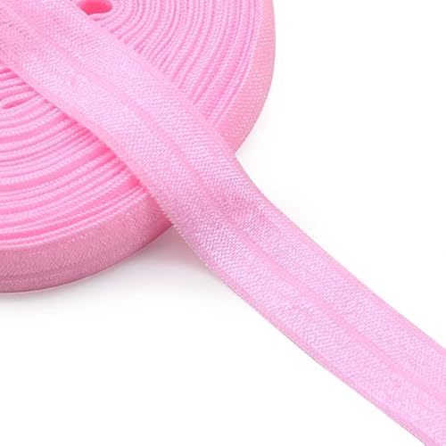 KIUSE 5yds 5/8'' (15mm) elastisches Band, Mehrfarbig, umklappbares Spandex-Glanz-elastisches Band, Nähen, Spitzenbesatz, Taillenband, Bekleidungszubehör von KIUSE