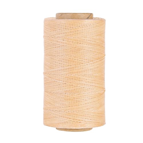 Rundes gewachstes Polyestergarn, 0,55 mm, hochfeste Wachsschnur, 400 m, steife Nähschnur für Lederhandwerk, Nähte, Buchbinden, Armbänder und Makramee-Schmuckherstellung, Beige Rundes gewachstes Polyestergarn, 0,55 mm, hochfeste Wachsschnur, 400 m, steife Nähschnur für Lederhandwerk, Nähte, Buchbinden, Armbänder und Makramee-Schmuckherstellung, Beige von KIVISIN