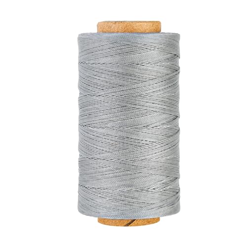 Rundes gewachstes Polyestergarn, 0,55 mm, hochfeste Wachsschnur, 400 m, steife Nähschnur für Lederhandwerk, Nähte, Buchbinden, Armbänder und Makramee-Schmuckherstellung, Grau Rundes gewachstes Polyestergarn, 0,55 mm, hochfeste Wachsschnur, 400 m, steife Nähschnur für Lederhandwerk, Nähte, Buchbinden, Armbänder und Makramee-Schmuckherstellung, Grau von KIVISIN