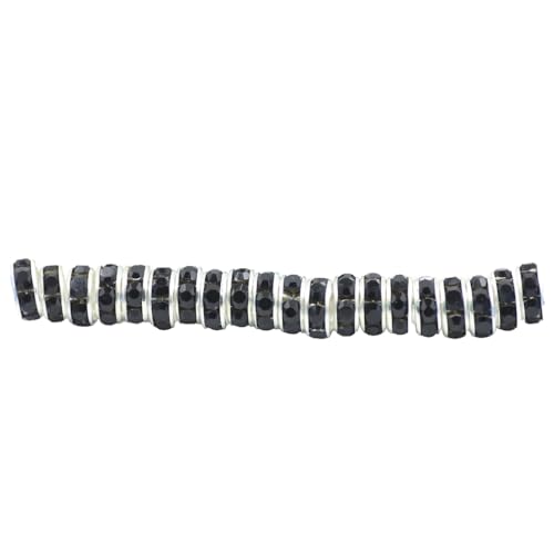 KIXZSAZ 100 Stück Strass Rondelles Charm Spacer Perlen liefert lose Perlen DIY Ohrring Armband Halskette Zubehör, Schwarz, 8MM100 Stück KIXZSAZ 100 Stück Strass Rondelles Charm Spacer Perlen liefert lose Perlen DIY Ohrring Armband Halskette Zubehör, Schwarz, 8MM100 Stück von KIXZSAZ