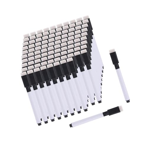 KIXZSAZ 100x schnell trocknende Whiteboard Stifte für Schule, Büro, Zuhause, Kunststoff, trocken abwischbar, Whiteboard Stifte, schwarze Whiteboard Marker KIXZSAZ 100x schnell trocknende Whiteboard Stifte für Schule, Büro, Zuhause, Kunststoff, trocken abwischbar, Whiteboard Stifte, schwarze Whiteboard Marker von KIXZSAZ
