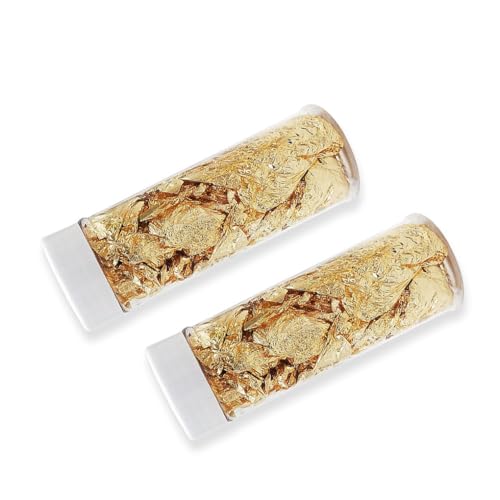 KIXZSAZ 2 Flaschen essbare Blattgoldfolie Party Kuchen Pralinen Dessert Muffins Dekoration Lebensmittel Gerichte Tee Kochen DIY Handwerk KIXZSAZ 2 Flaschen essbare Blattgoldfolie Party Kuchen Pralinen Dessert Muffins Dekoration Lebensmittel Gerichte Tee Kochen DIY Handwerk von KIXZSAZ