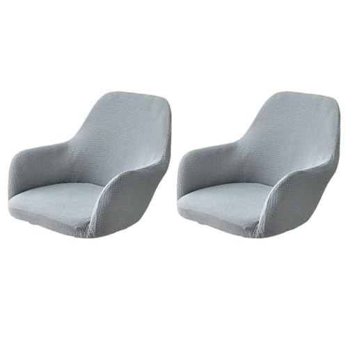 KIXZSAZ 2 teilige Esszimmersessel mit Stretch Stuhlbezügen, einfache Installation und Wartung, Polyester, flexibel und elastisch , Silber Grau von KIXZSAZ