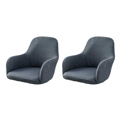 KIXZSAZ 2 teilige Esszimmersessel mit Stretch Stuhlbezügen, einfache Installation und Wartung, Polyester, flexibel und elastisch , dunkelgrau von KIXZSAZ