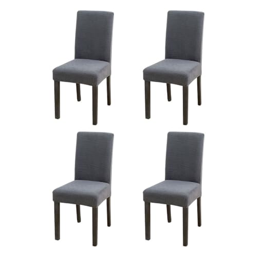 KIXZSAZ 4 paket/los Stuhl Abdeckung Für Hause Staubdicht Und Atmungsaktiv Verbessert Stühle Aussehen Plüsch Moderne Stuhl Abdeckung Stuhl Abdeckungen , Dunkelgrau von KIXZSAZ
