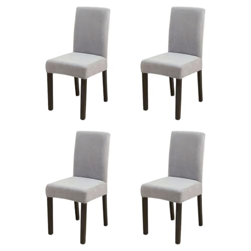 KIXZSAZ 4 paket/los Stuhl Abdeckung Für Hause Staubdicht Und Atmungsaktiv Verbessert Stühle Aussehen Plüsch Moderne Stuhl Abdeckung Stuhl Abdeckungen , hellgrau von KIXZSAZ