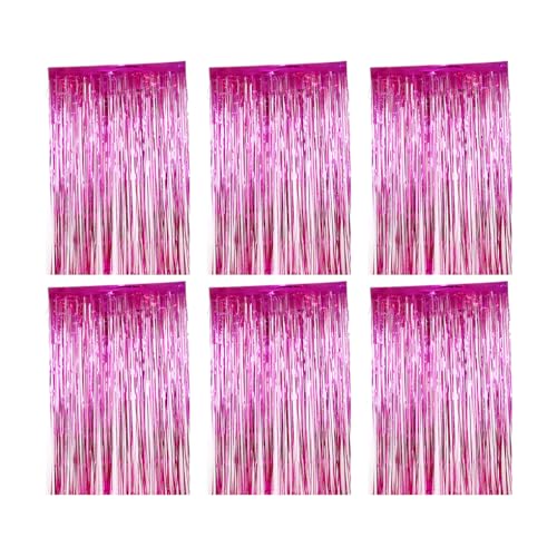 KIXZSAZ 6 Stück Party Hintergrund Metallic Lametta Vorhang Geburtstag Halloween Hochzeit Dekoration Requisiten Drapieren Favor Supplies, Rosenrot KIXZSAZ 6 Stück Party Hintergrund Metallic Lametta Vorhang Geburtstag Halloween Hochzeit Dekoration Requisiten Drapieren Favor Supplies, Rosenrot von KIXZSAZ