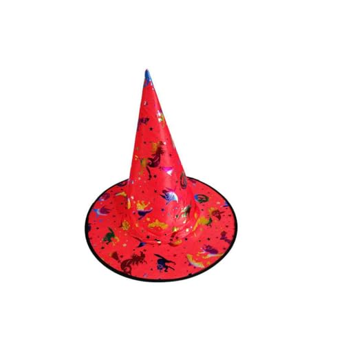 KIXZSAZ Atmungsaktive, hautfreundliche Kinderkappen Zauberer Maskerade Hexenhut Halloween Party Cosplay Zubehör Requisiten Kleid Ornamente, Rot KIXZSAZ Atmungsaktive, hautfreundliche Kinderkappen Zauberer Maskerade Hexenhut Halloween Party Cosplay Zubehör Requisiten Kleid Ornamente, Rot von KIXZSAZ