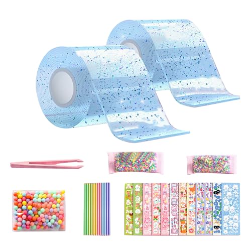 KIXZSAZ Bunte Blasen Aufkleber für DIY Blasen Bastelset, bunte Perlen für Klebeband, Blasen Set für Kinder, für Klebeband Kinder, Blau KIXZSAZ Bunte Blasen Aufkleber für DIY Blasen Bastelset, bunte Perlen für Klebeband, Blasen Set für Kinder, für Klebeband Kinder, Blau von KIXZSAZ